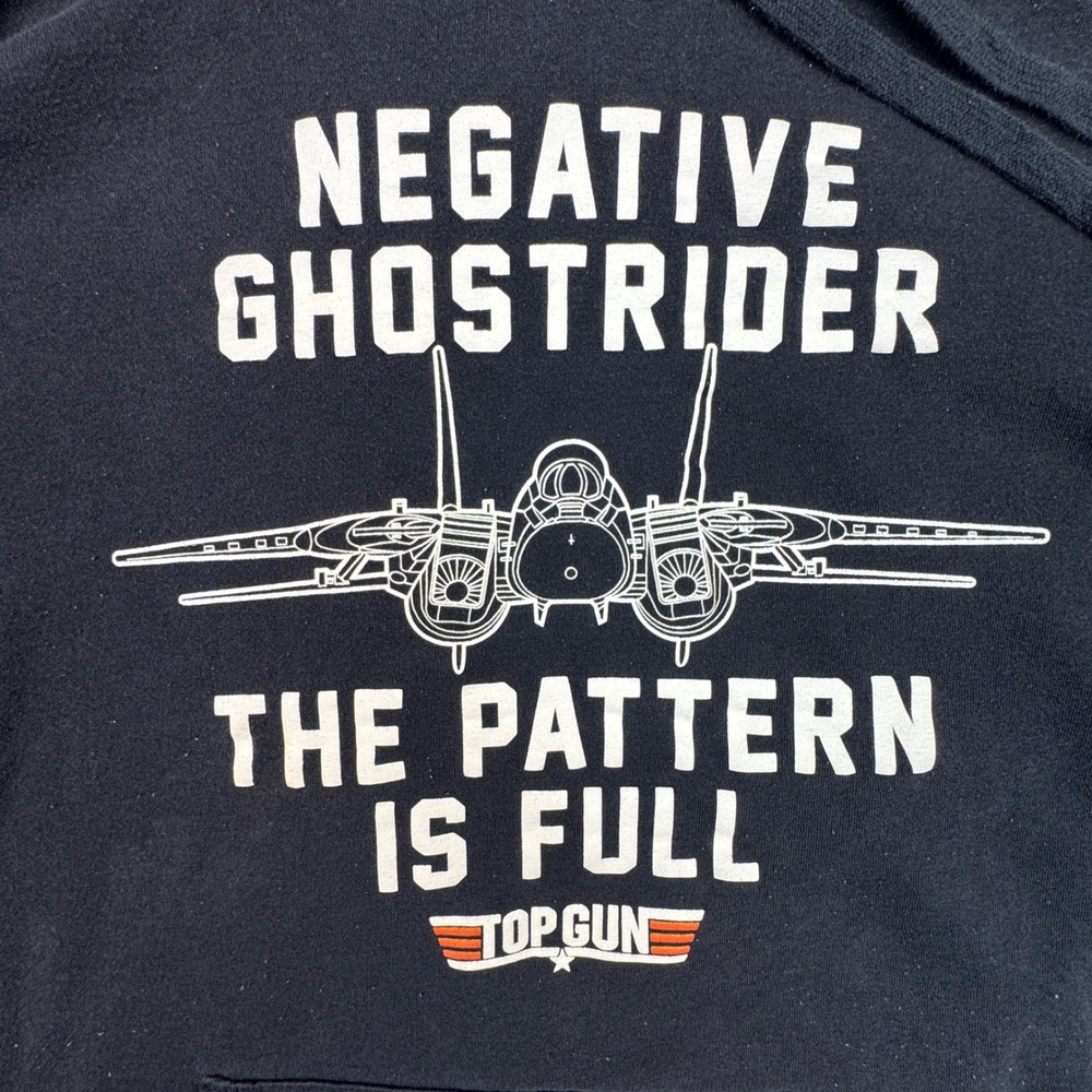 Top Gun "Negative Ghostrider‎ The Pattern is Full" Black Unisex Hoodie Size 3XL